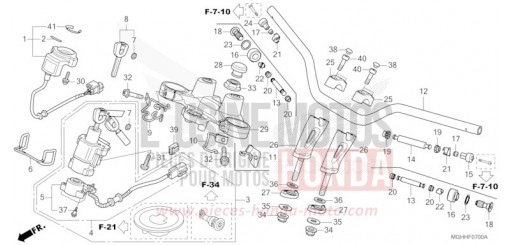 HANDLE PIPE/TOP BRIDGE VFR1200XDH de 2017